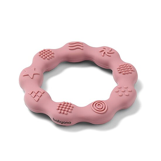 Anneau de Dentition Ring en silicone Rose  de Babyono