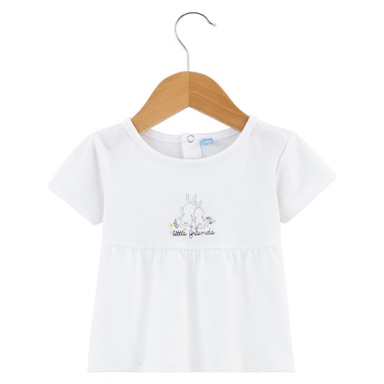 T-shirt pastel Little Friends Blanc 12 mois de P'tit bisou