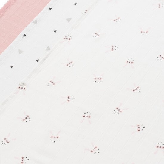 Lot 3 Langes Coton Bio Rose 70 x 70 cm de P'tit bisou Lot 3 Langes Coton Bio Rose 70 x 70 cm de P'tit bisou