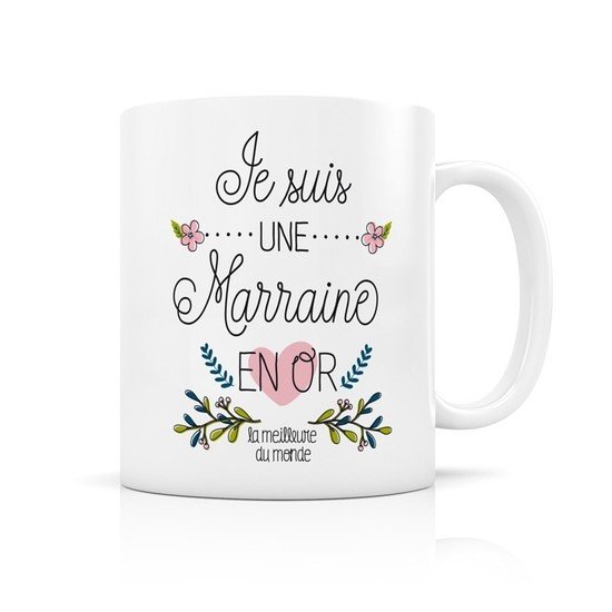 Mug Marraine en or  de Label Tour