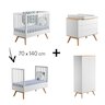 Chambre Nature Complète : Lit évolutif 70 x 140 cm + Armoire + Commode + Plan à langer