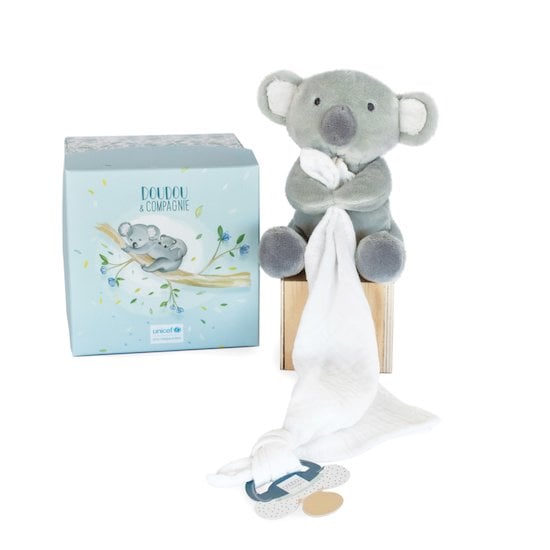 Pantin avec attache sucette Bébé & Moi collection Unicef Koala  de Doudou et Compagnie
