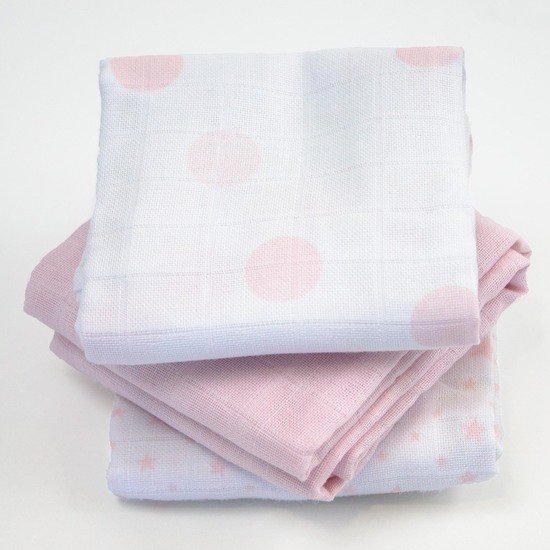 Set de 3 langes imprimés coton bio