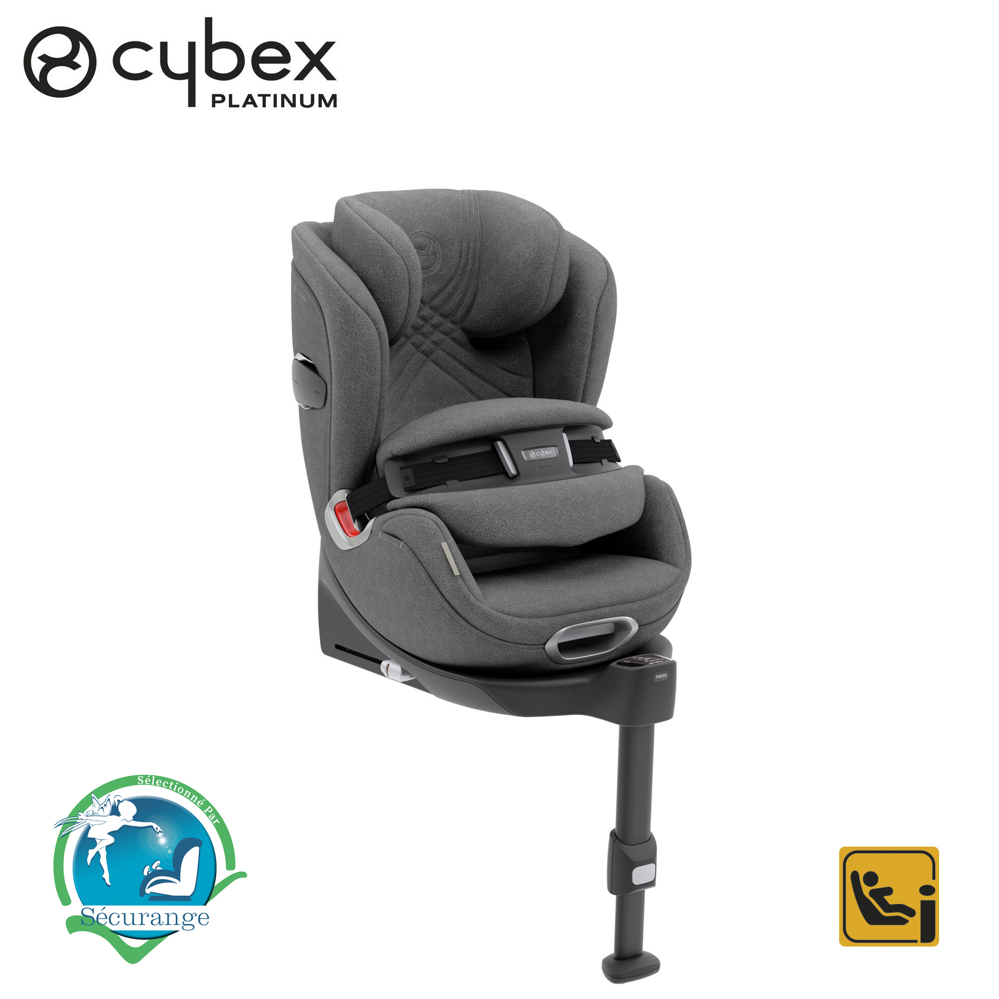 Siège auto Anoris T i-Size airbag intégré Soho Grey de CYBEX, Siège auto  Groupe 1 (9-18kg) : Aubert