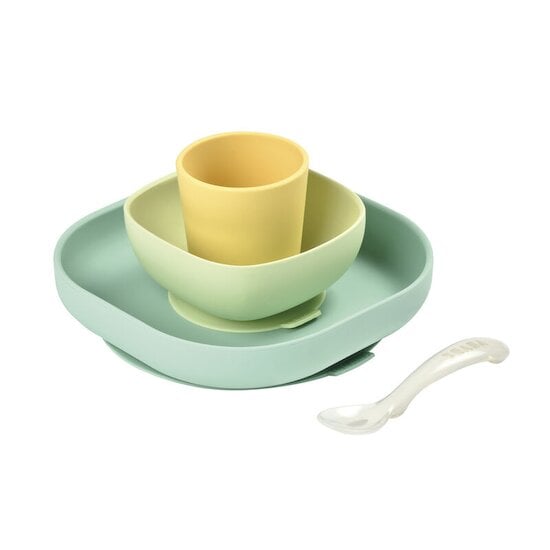 Set Vaisselle Silicone 4 pièces Yellow  de Béaba