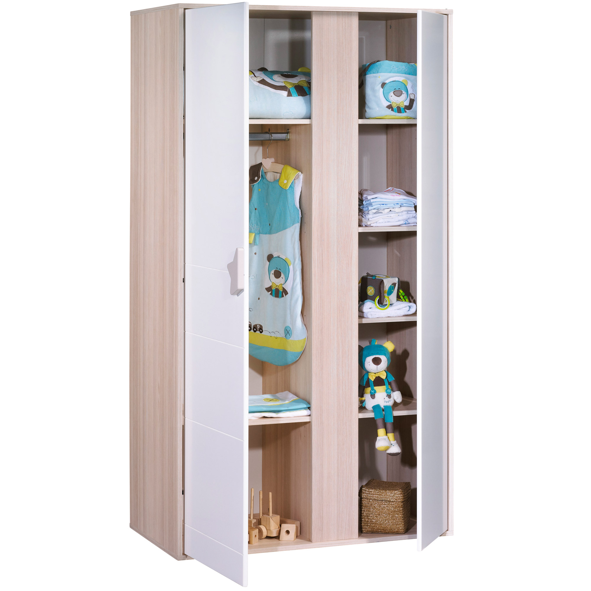 Norway armoire 2 portes Blanc de Sauthon Baby's Sweet Home, Armoires 2