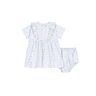 Robe bébé en coton manches courtes imprimée avec son bloomer