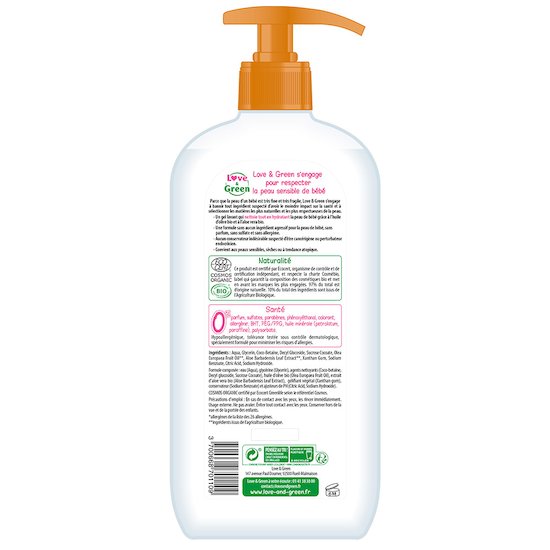 Gel surgras bio 500ml Blanc  de Love & Green Gel surgras bio 500ml Blanc  de Love & Green