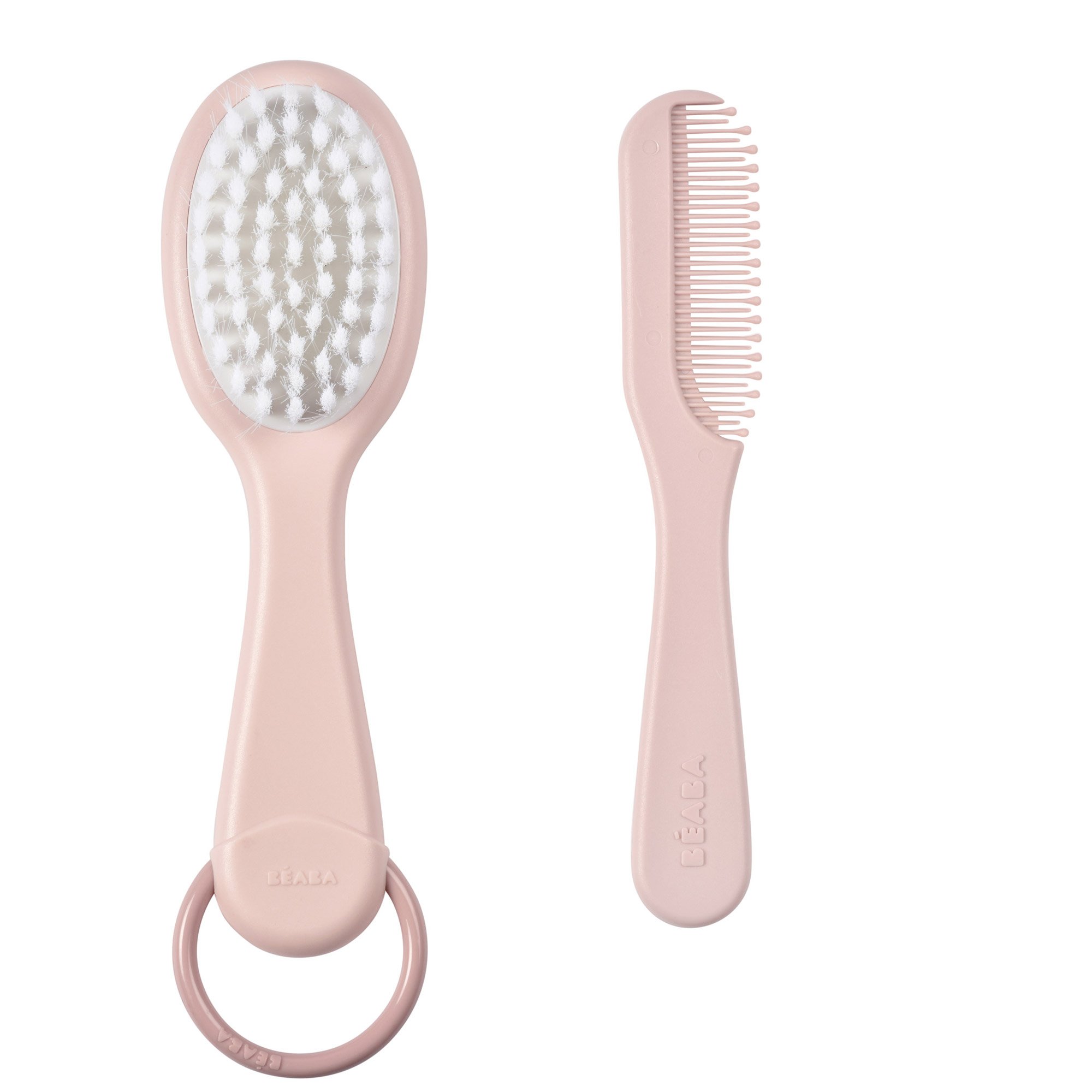 Peigne + brosse Bubble Old Pink de Béaba, Brosses et peignes : Aubert