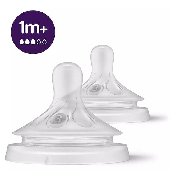 Lot de 2 Tétines Natural 3.0  1 mois + de Philips AVENT