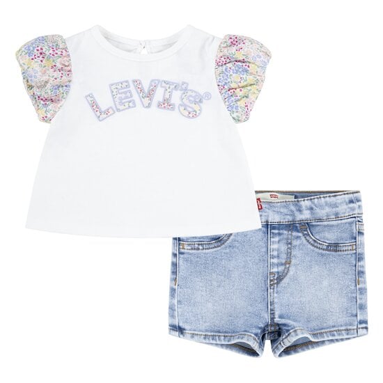 Ensemble Tee-shirt + Short Blanc 3 mois de Levi's Kids