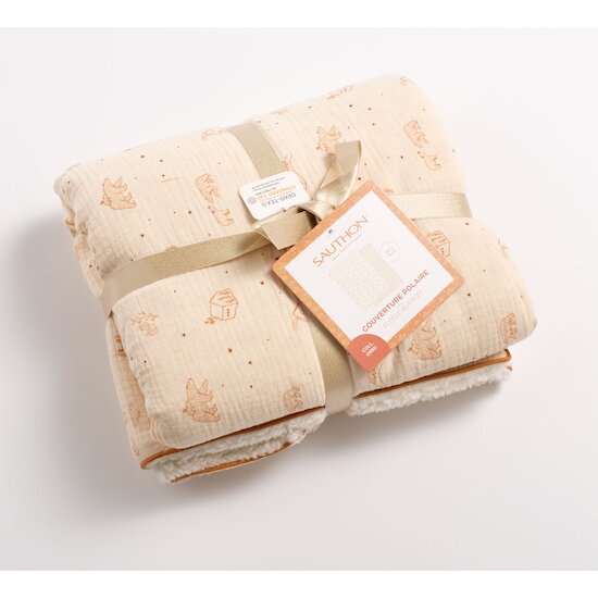 Orsino Couverture Vanille / Camel  de Sauthon Baby Déco Orsino Couverture Vanille / Camel  de Sauthon Baby Déco