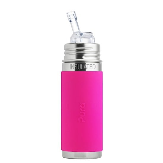 Gourde inox paille Pink 260 ml de Pura