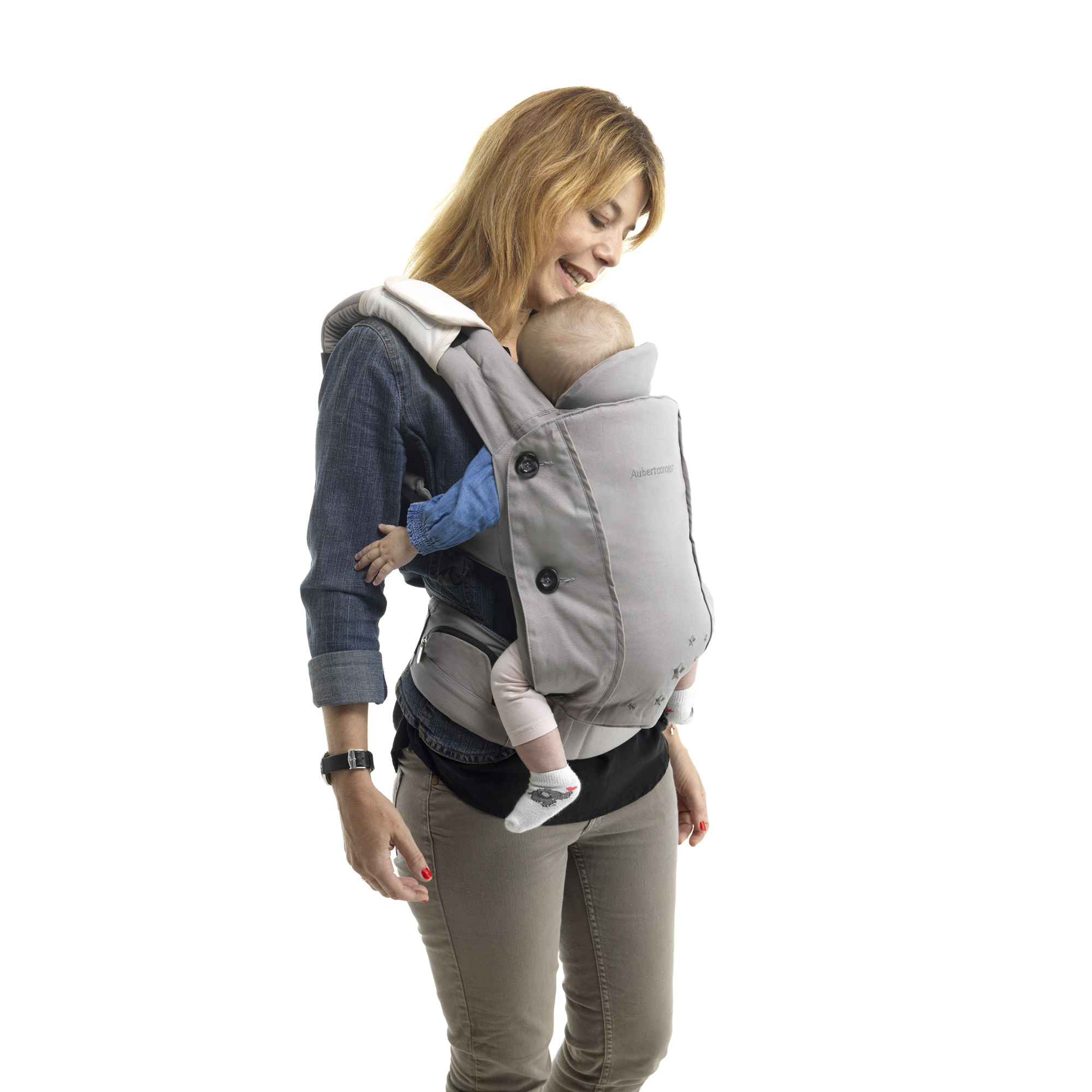 Porte-bébé dorsal ou ventral noir Aubert Concept - de 0 à 15 kg