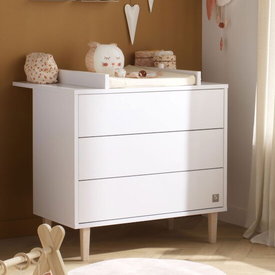 Paloma Dispositif à langer 15 kg intégral - pour commode 3 tiroirs Blanc neige  de Sauthon Baby's Sweet Home Paloma Dispositif à langer 15 kg intégral - pour commode 3 tiroirs Blanc neige  de Sauthon Baby's Sweet Home