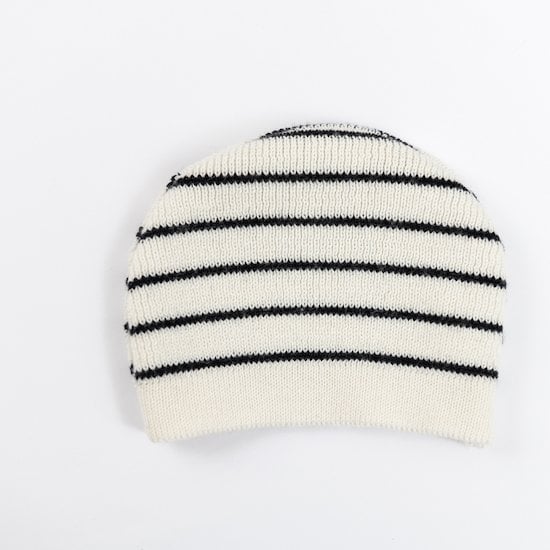Bonnet rayé Petits Marins Ecru/marine 3 mois de La Manufacture de Layette