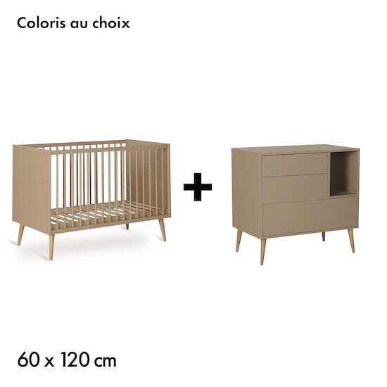 Chambre Cocoon : Lit bébé 60x120 + Commode