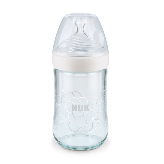 Biberon Nature Sense verre  Blanc 240 ml de Nuk