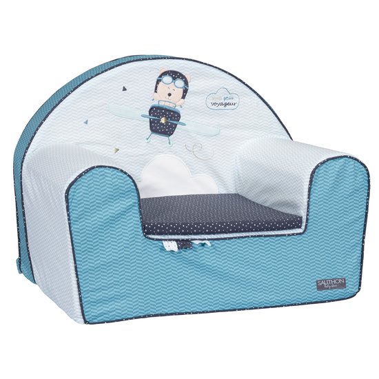 Lazare Fauteuil Club Bleu Gris De Sauthon Baby Deco Fauteuils Et Poufs Aubert