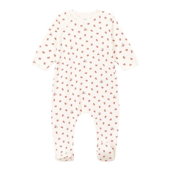 Pyjama bébé imprimé en molleton Blanc marshmallow/blanc multico 1 mois de Petit Bateau