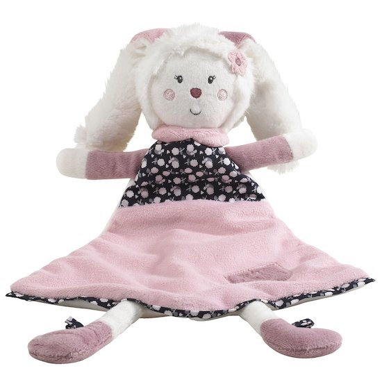 Miss Fleur de Lune doudou mouchoir Rose  de Sauthon Baby's Sweet Home