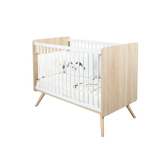 Lit évolutif bébé combiné 60x120 cm en 90x190 cm Nova Blanc lin