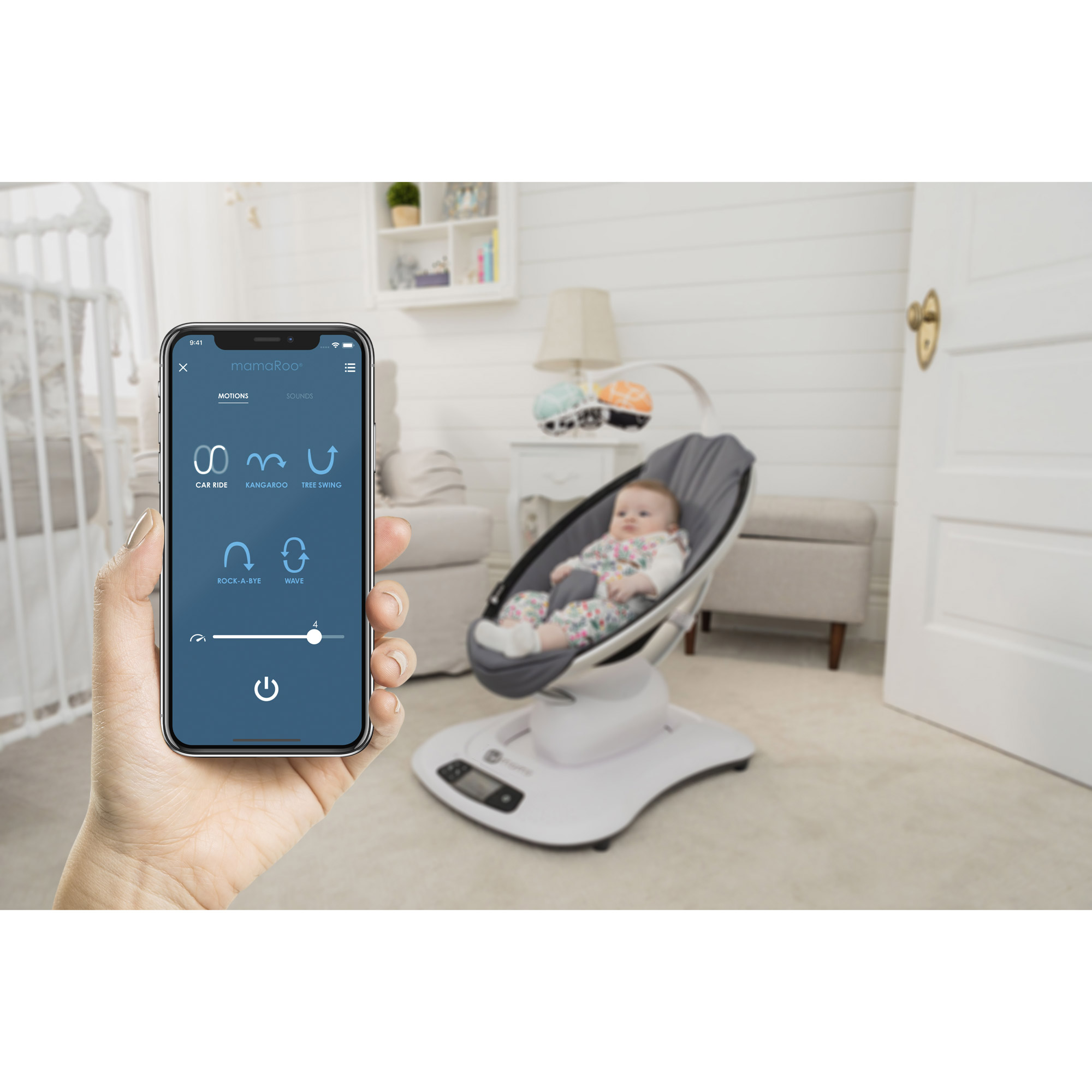 Balancelle mamaRoo 4 Cool Mesh de 4Moms, Balancelles : Aubert