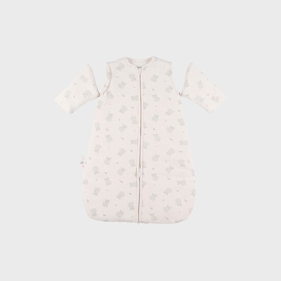 Gigoteuse en gaze de coton bio avec manches amovibles Fluffy, Orso et Lily Blanc 1-6 mois de Noukies