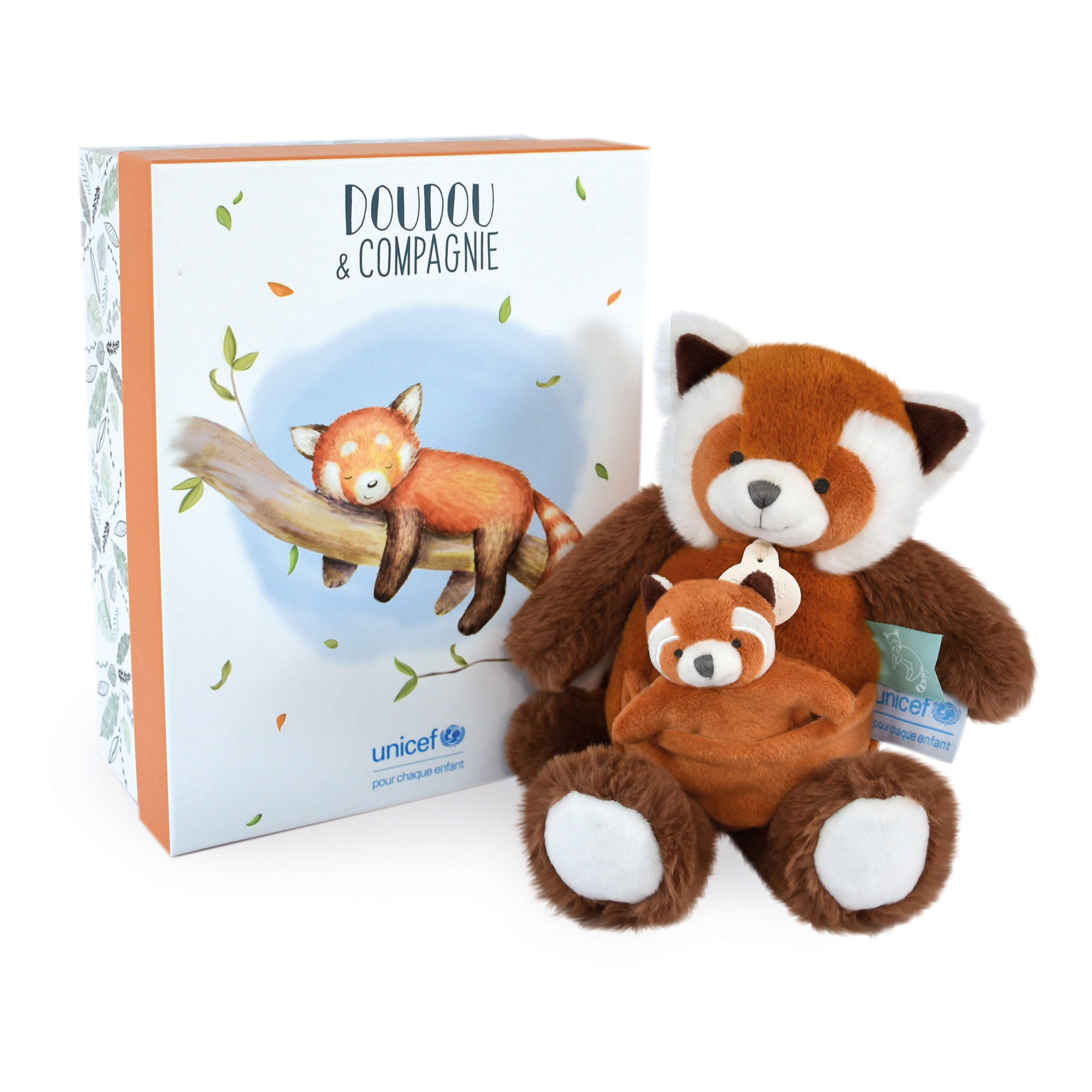 Doudou attache tétine personnalisé avec peluche UNICEF - Renard