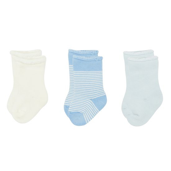 Trio de chaussettes bébé en tricot Bleu  de Petit Bateau