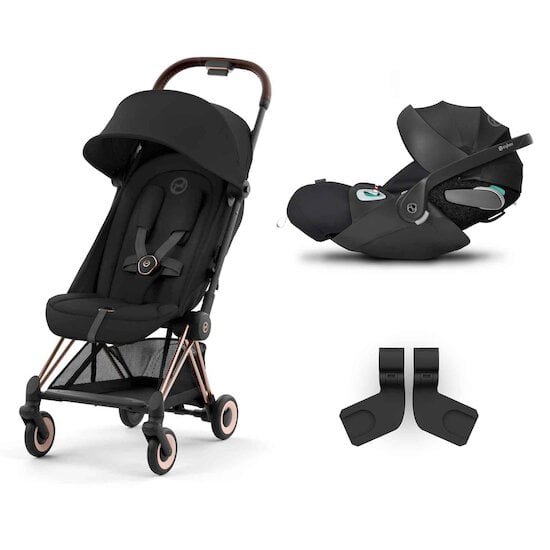 Stokke - Pack poussette Stokke® Xplory® V6 Argent, poignée noire, nacelle  et siège Gris mélange - siège auto Izigo Modular