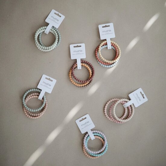 3 Bracelets de Dentition Perles brunes  de mushie