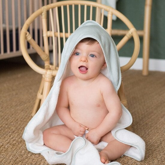 Au large de Nova Cape de bain + gant Vert d'eau  de Trois Kilos Sept