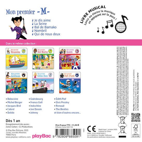 Livre musical - Mon premier M   de PlayBac Livre musical - Mon premier M   de PlayBac