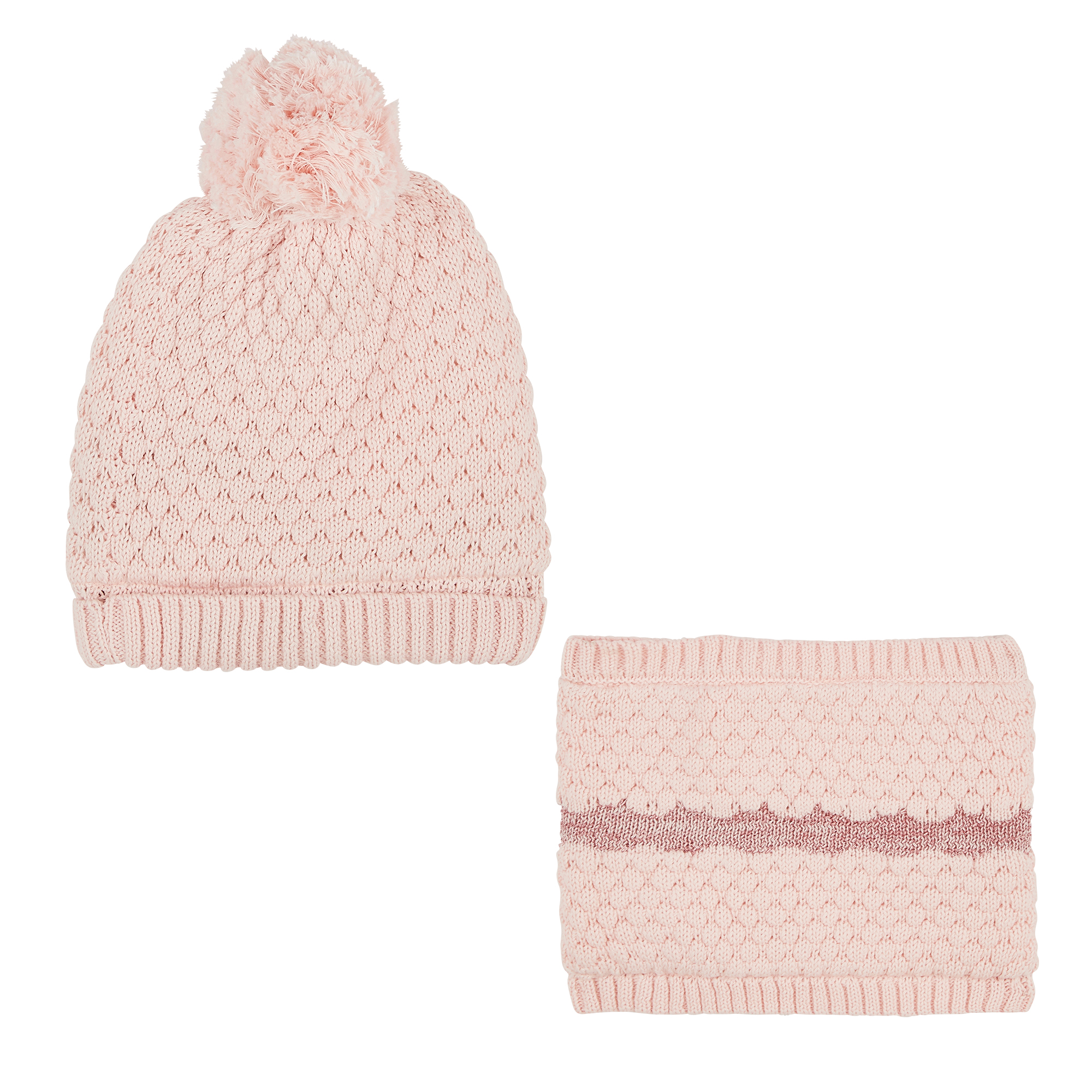 Bonnet + tour de cou Chic à Paris fille Rose sorbet de Marèse