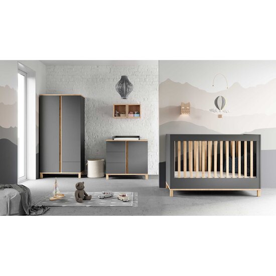 Chambre Altitude Trio : Lit évolutif 70 x 140 cm + Commode + Plan à langer Blanc  de Vox Chambre Altitude Trio : Lit évolutif 70 x 140 cm + Commode + Plan à langer Blanc  de Vox