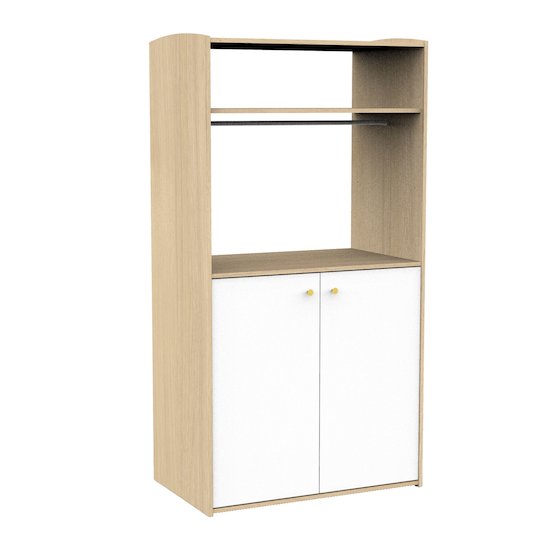 Alice Armoire dressing Blanc et bois  de Sauthon Baby's Sweet Home