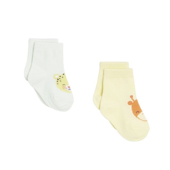 Travel With Love Lot de 2 paires de chaussettes Vert et jaune  de P'tit bisou