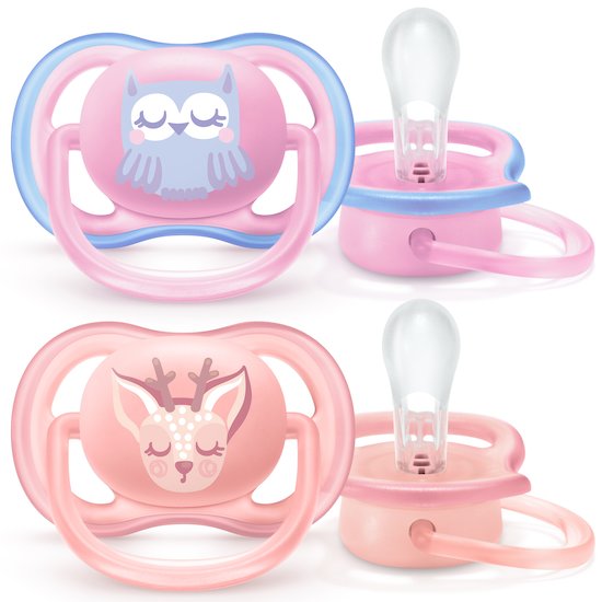 Lot 2 sucettes ultra air Hibou/biche  de Philips AVENT