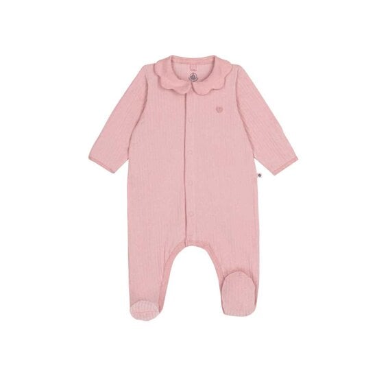 Pyjama bébé en velours à col uni Charme Rose  de Petit Bateau