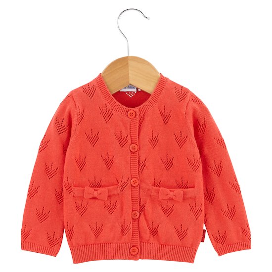 Cardigan Navy Baby Rouge Pavot 6 mois de P'tit bisou