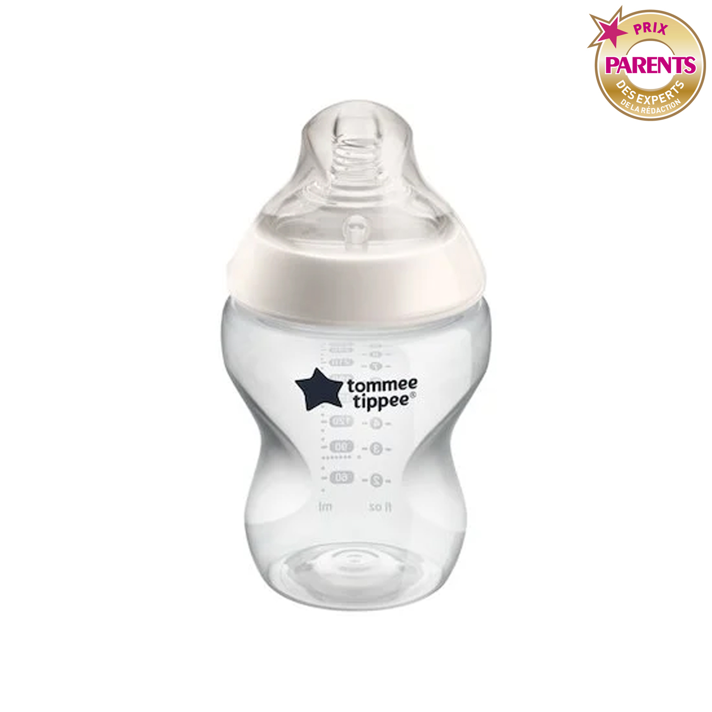 Biberon closer to nature 260ml débit lent transparent Tommee Tippee