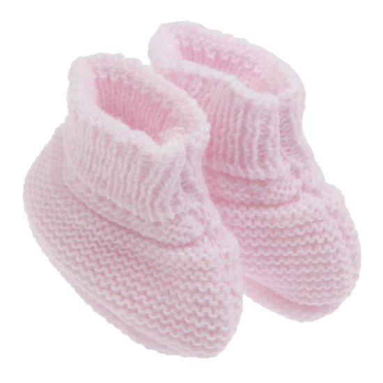 Chaussons tricot Rose 0 mois de P'tit bisou