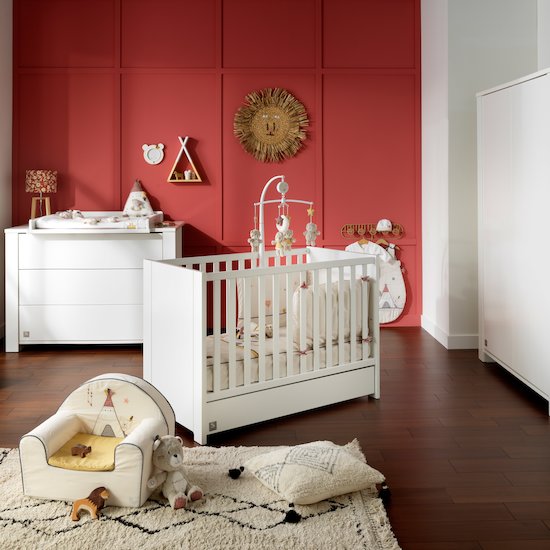 Loft Blanc lit bébé 60x120 Blanc  de Sauthon Baby's Sweet Home Loft Blanc lit bébé 60x120 Blanc  de Sauthon Baby's Sweet Home