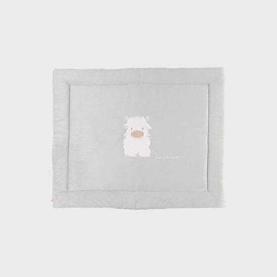 Tapis de parc réversible en gaze de coton bio Fluffy, Orso et Lily Gris  de Noukies