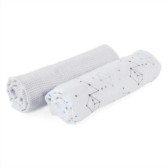 Lot de 2 langes mousseline Pois et Zodiac  de Chicco