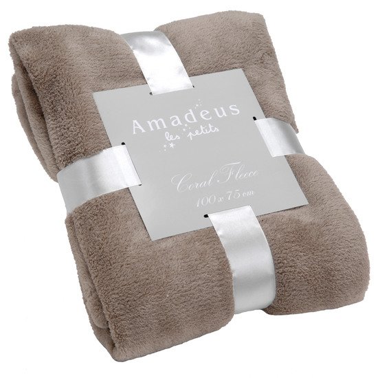 Plaid doudou Taupe 75 x 100 cm de Amadeus les petits