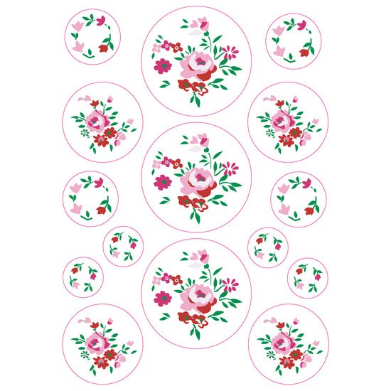 Planche de stickers 25 x 35 cm Roses  de Around the Wall