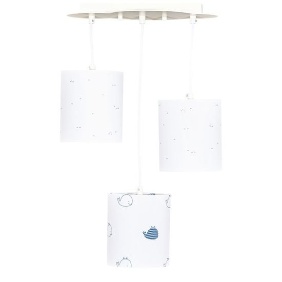 Blue Baleine suspension lumineuse trio Blanc/Bleu  de Sauthon Baby's Sweet Home