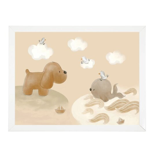 Charlie Poster avec cadre Beige 40 x 30 cm de Nattou